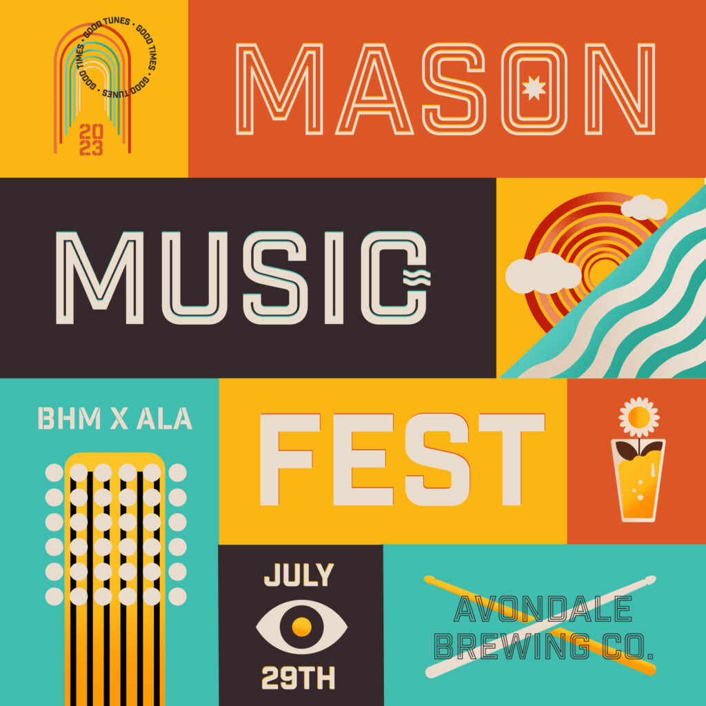 artwork with text saying Mason Music Fest