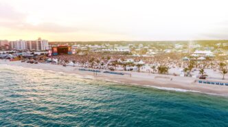 A wide shot of the beach at Hangout Fest